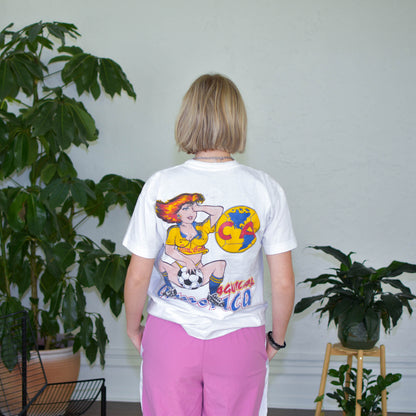 Vintage 90s Club America Pin-Up Girl Graphic T-Shirt