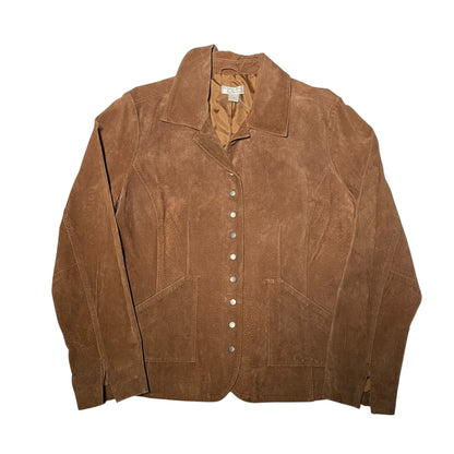 Y2K Christopher &amp; Banks Brown Suede Leather Jacket