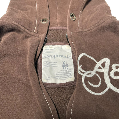 Vintage Y2K Brown Aeropostale Zip-Up Hoodie