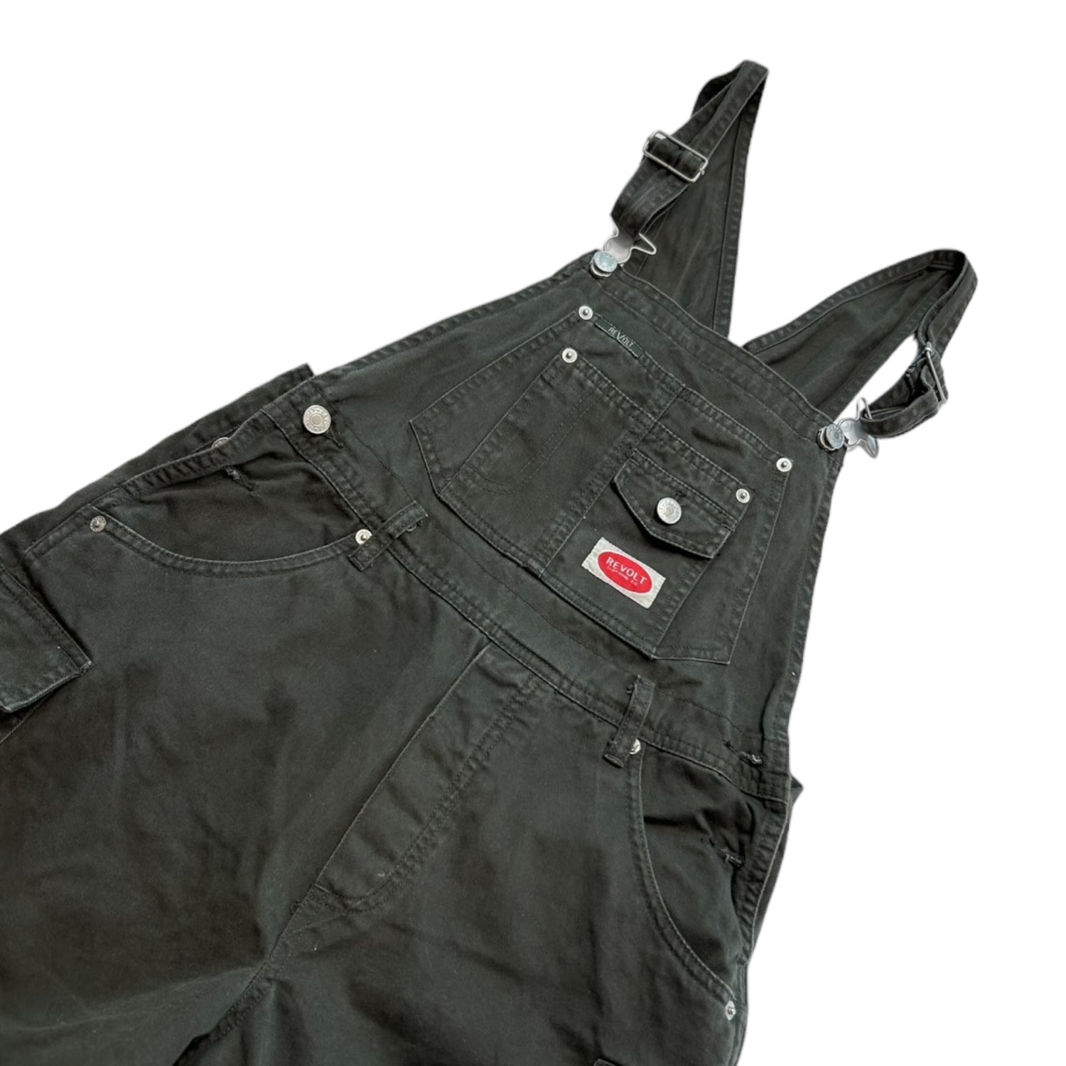 Y2k Revolt Green Short Overalls