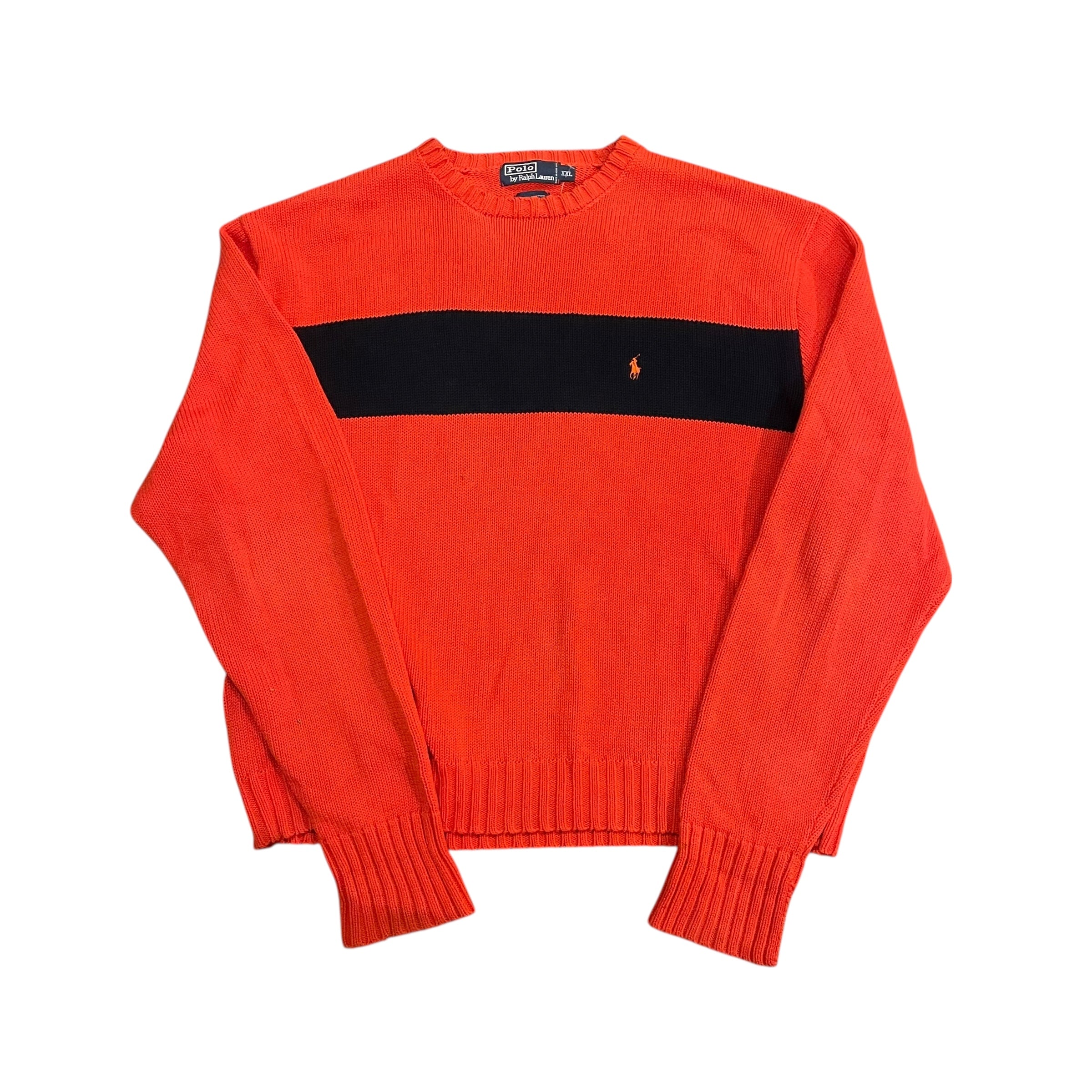 Vintage Polo by Ralph Lauren Orange Knit and Navy Sweater