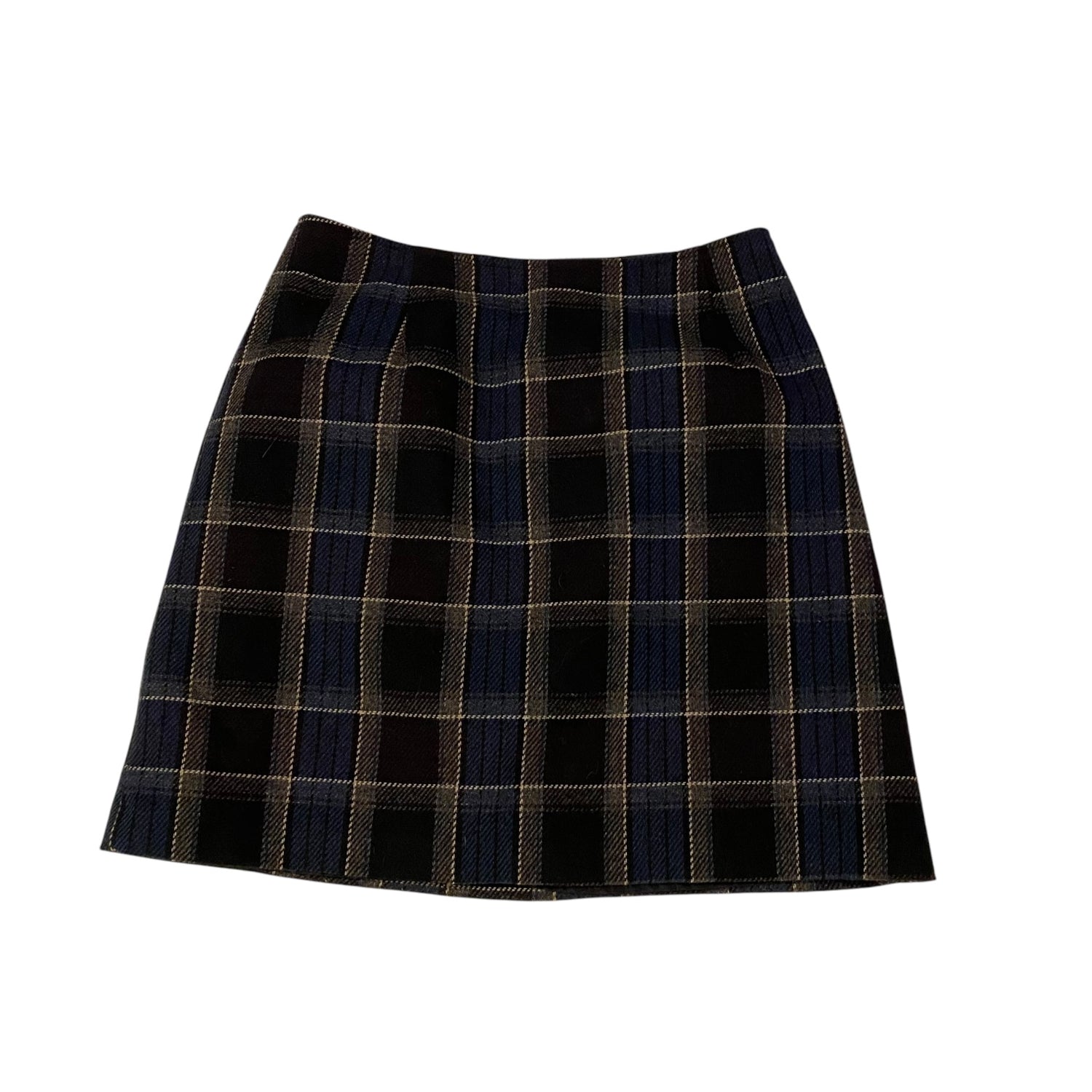 Vintage Plaid Blue Mini Skirt