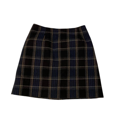 Vintage Plaid Blue Mini Skirt