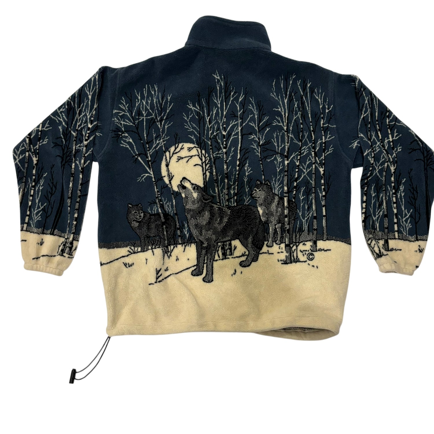 Vintage Wolf Graphic Fleece Jacket