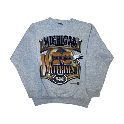Vintage 90s University of Michigan Wolverines Gray Crewneck