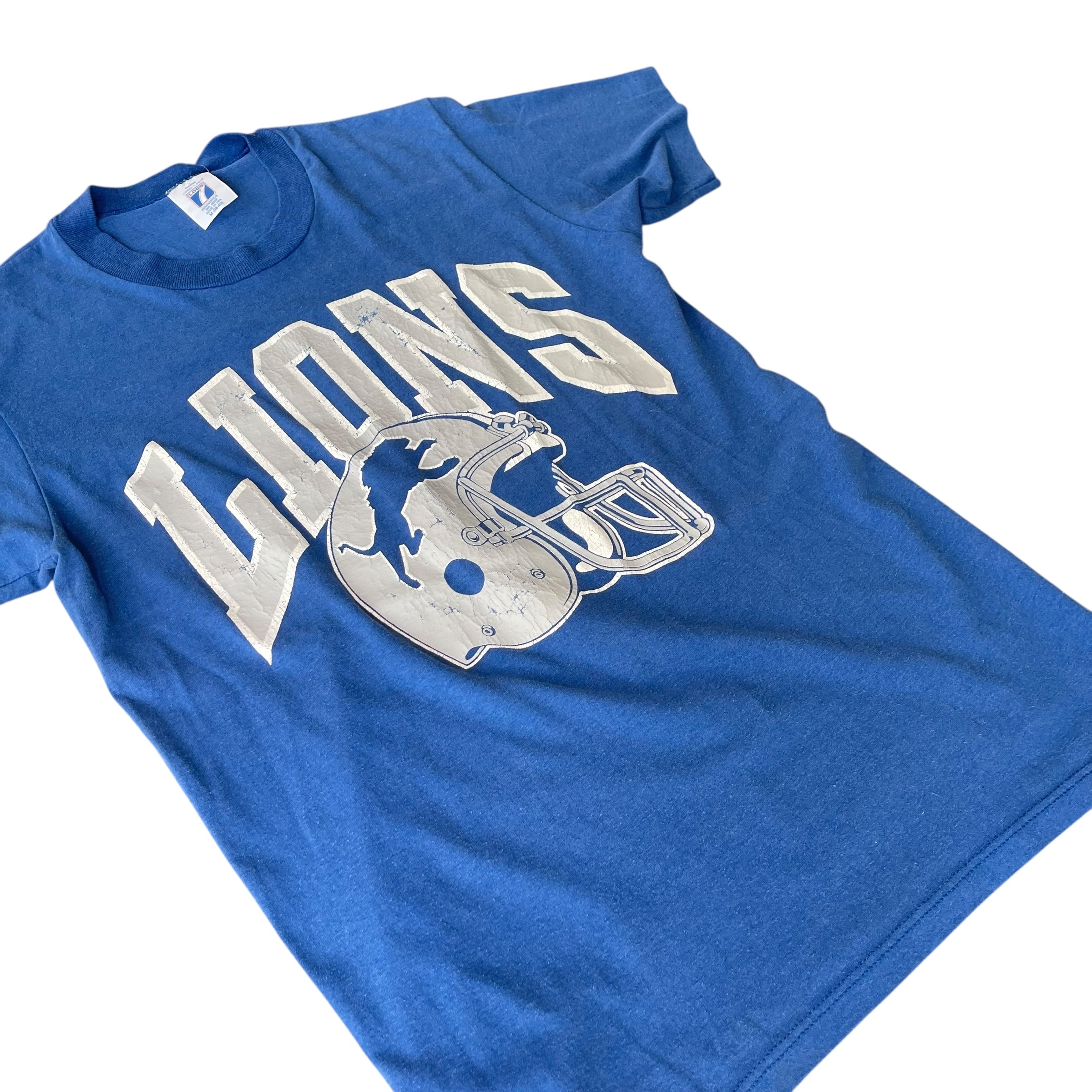 Vintage 90s Detroit Lions Blue Logo T-Shirt