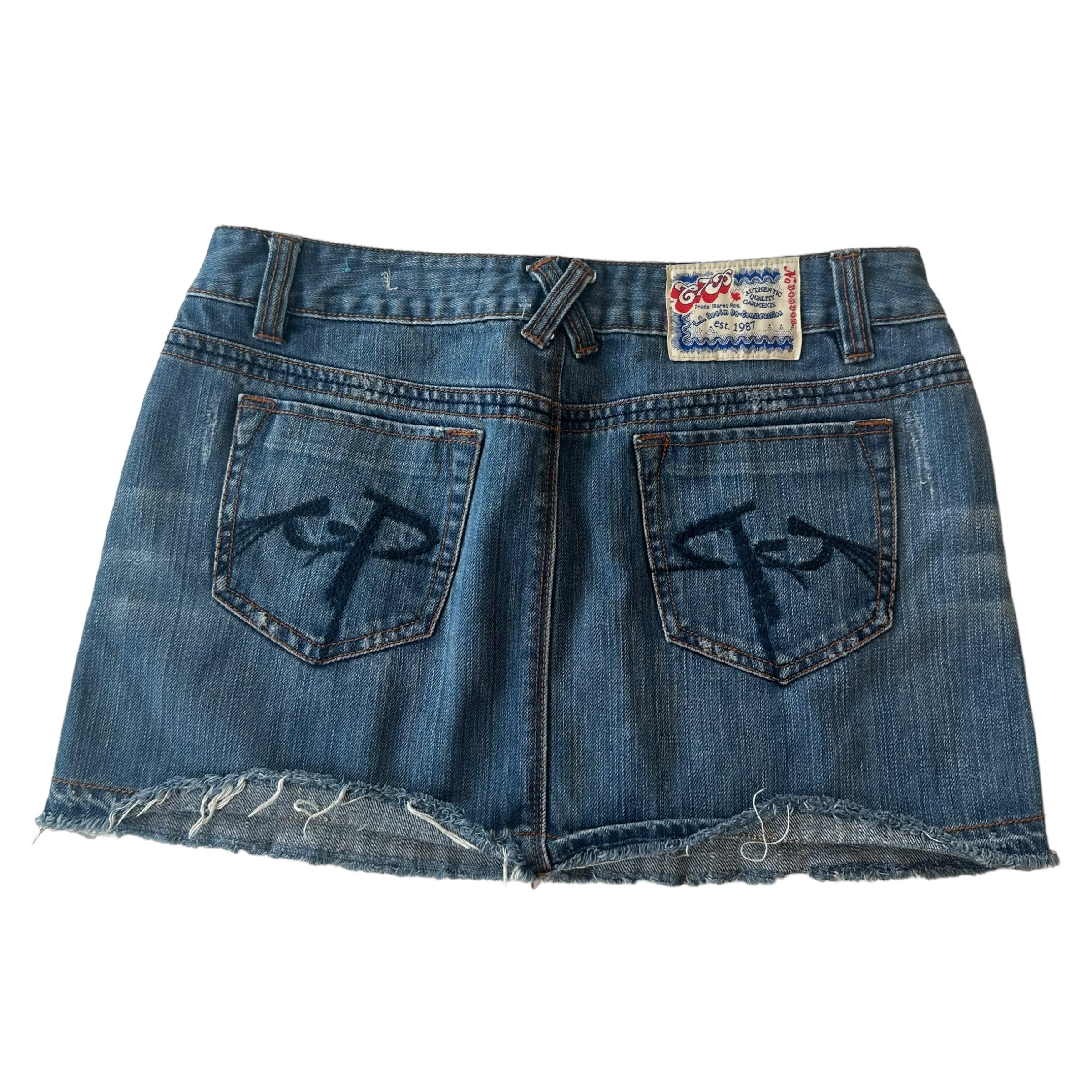 Y2k Chip &amp; Pepper Denim Mini Skirt