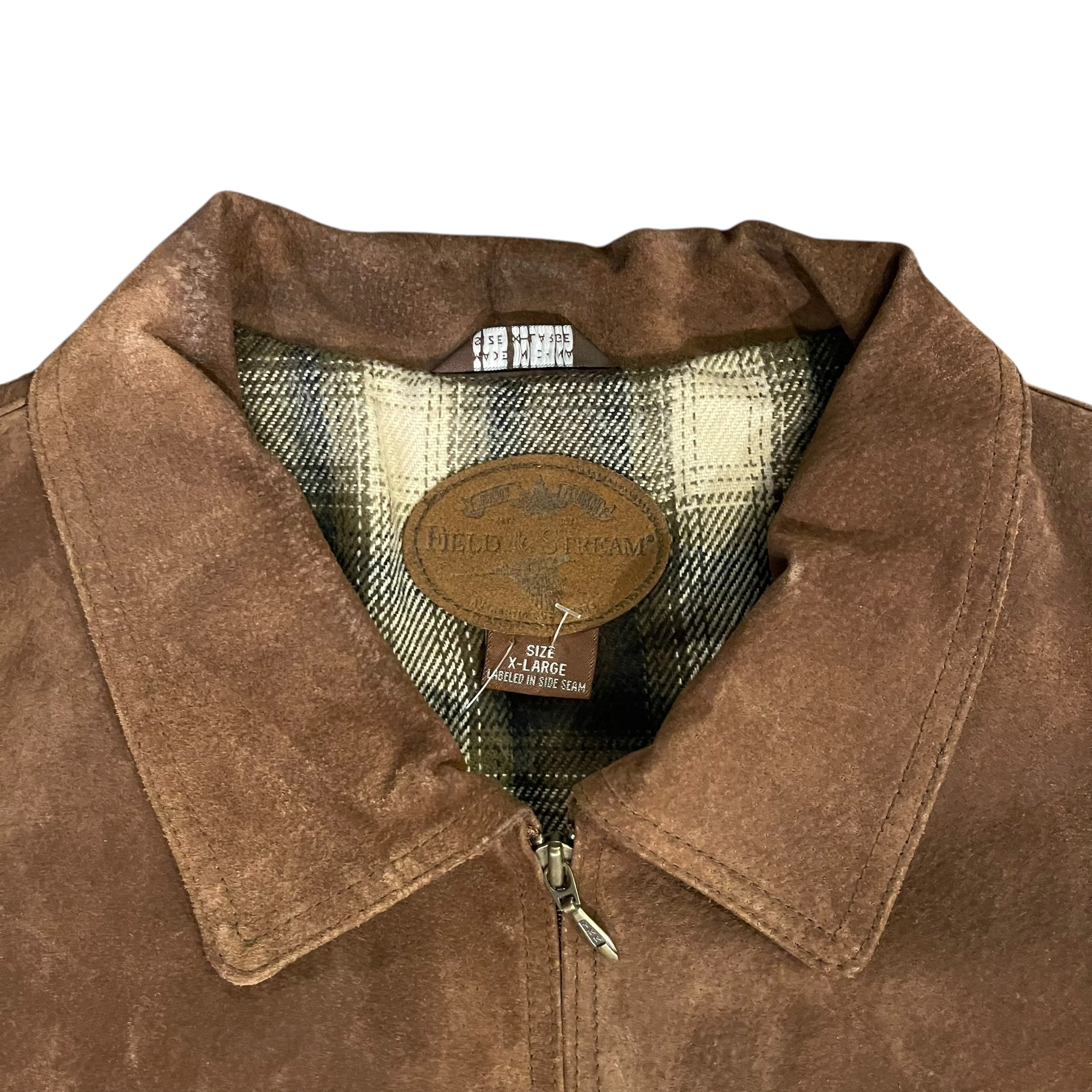 Vintage Field &amp; Stream Brown Suede Leather Jacket