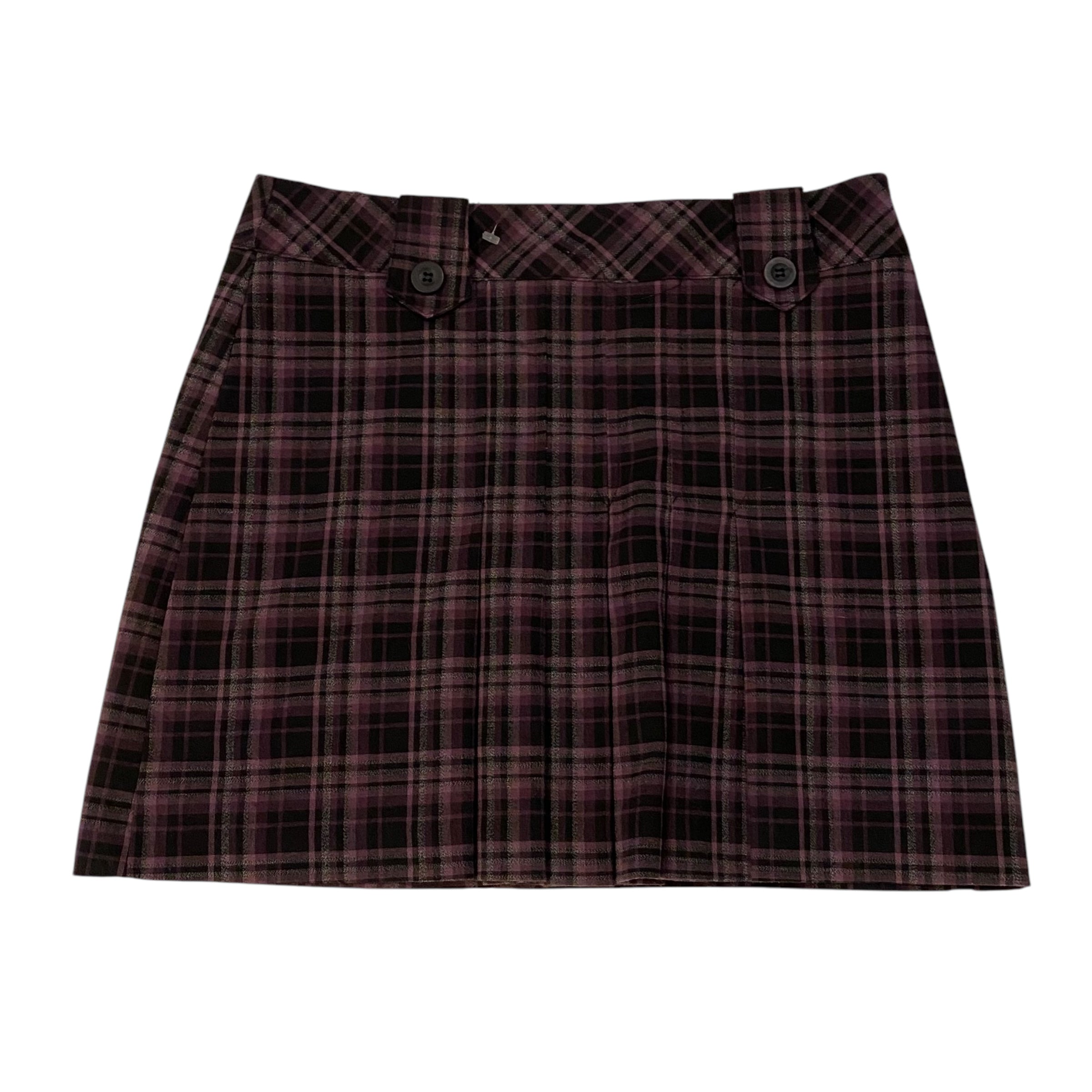 Vintage Plaid Purple Pleaded Mini Skirt