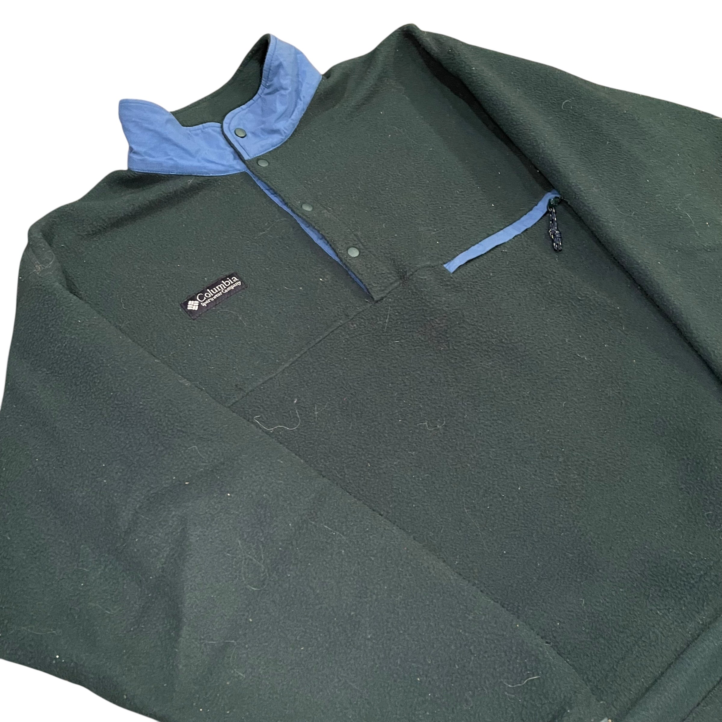 Vintage Long-Sleeve Columbia Dark Green Fleece