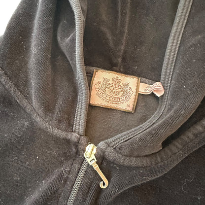 Y2k Juicy Couture Black Velour Zip Up