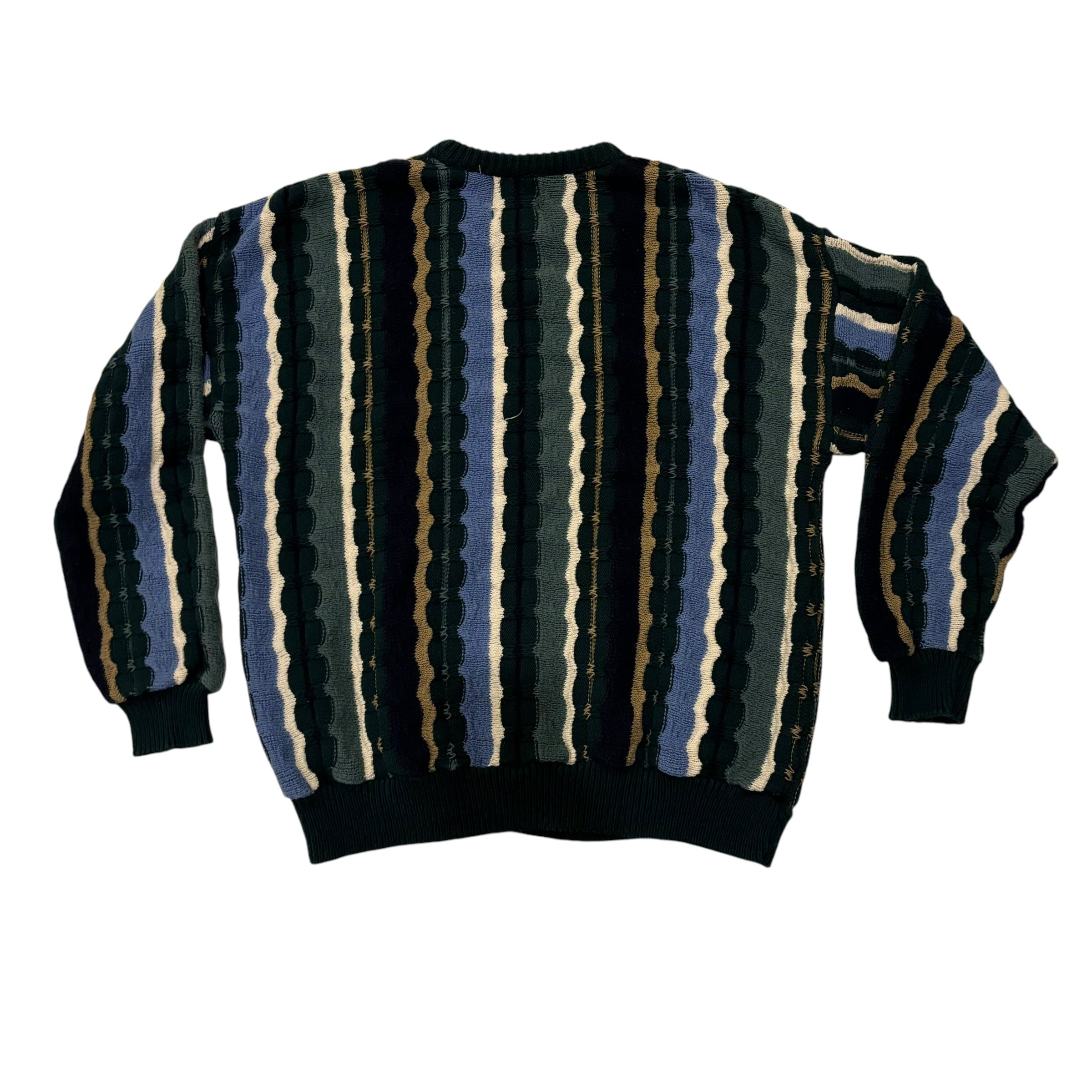 Vintage Striped 3D Knit Sweater