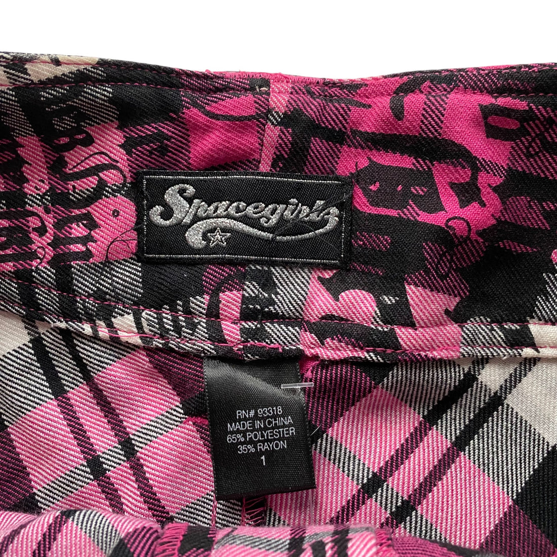Y2k Spacegirls Graphic Pink Belt Mini Skirt