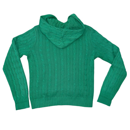 Vintage Green Ralph Lauren Sport Cable Knit Zip-Up Hoodie