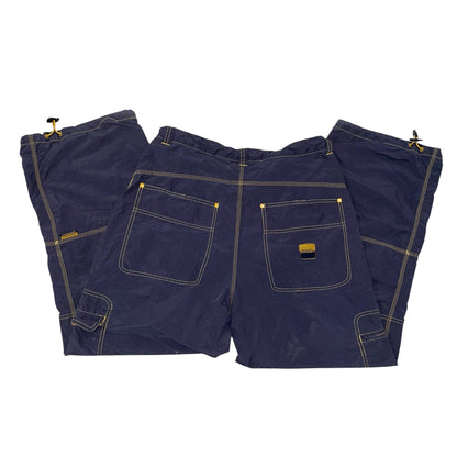 Vintage Y2K Breakdown Navy and Yellow Nylon Cargo Pants