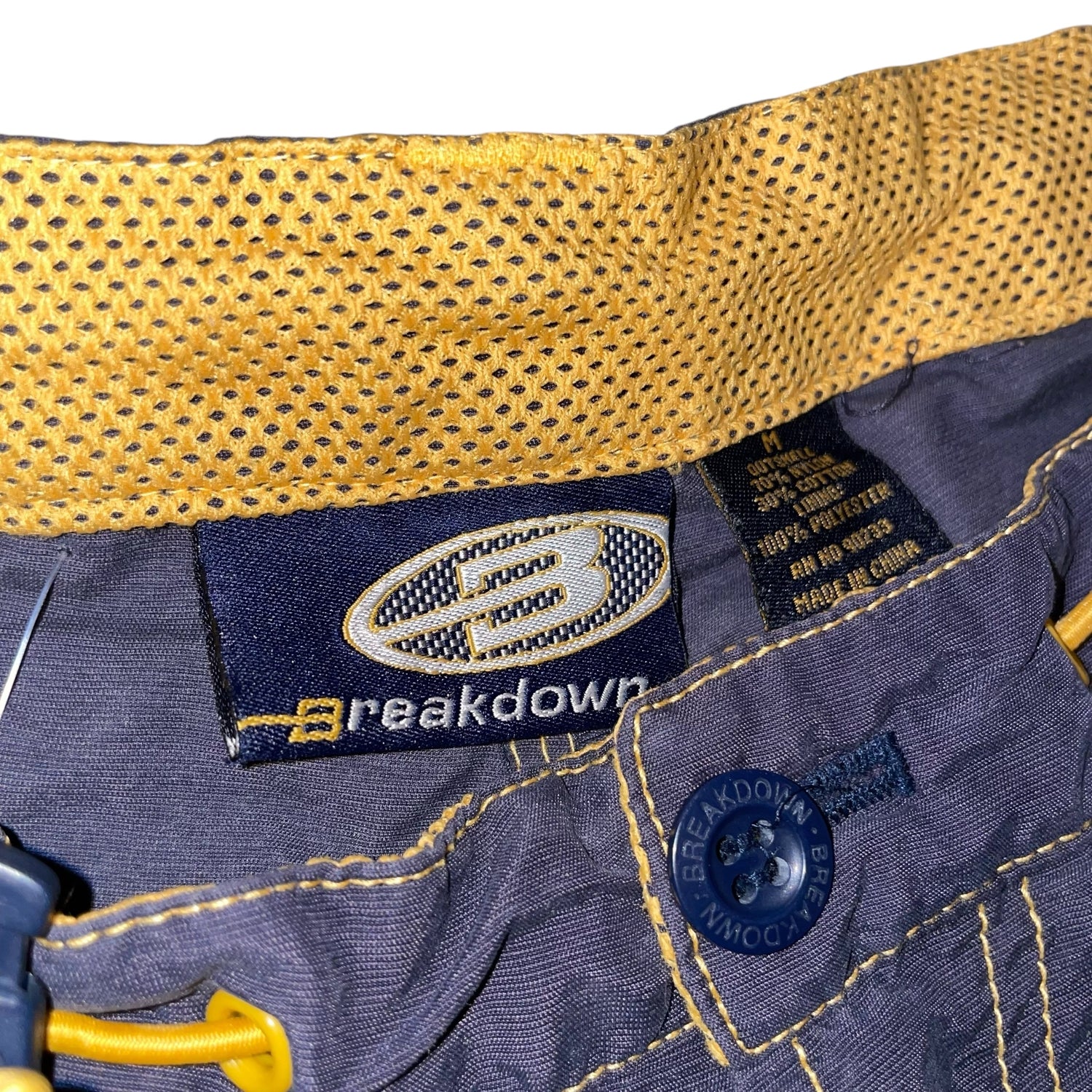 Vintage Y2K Breakdown Navy and Yellow Nylon Cargo Pants