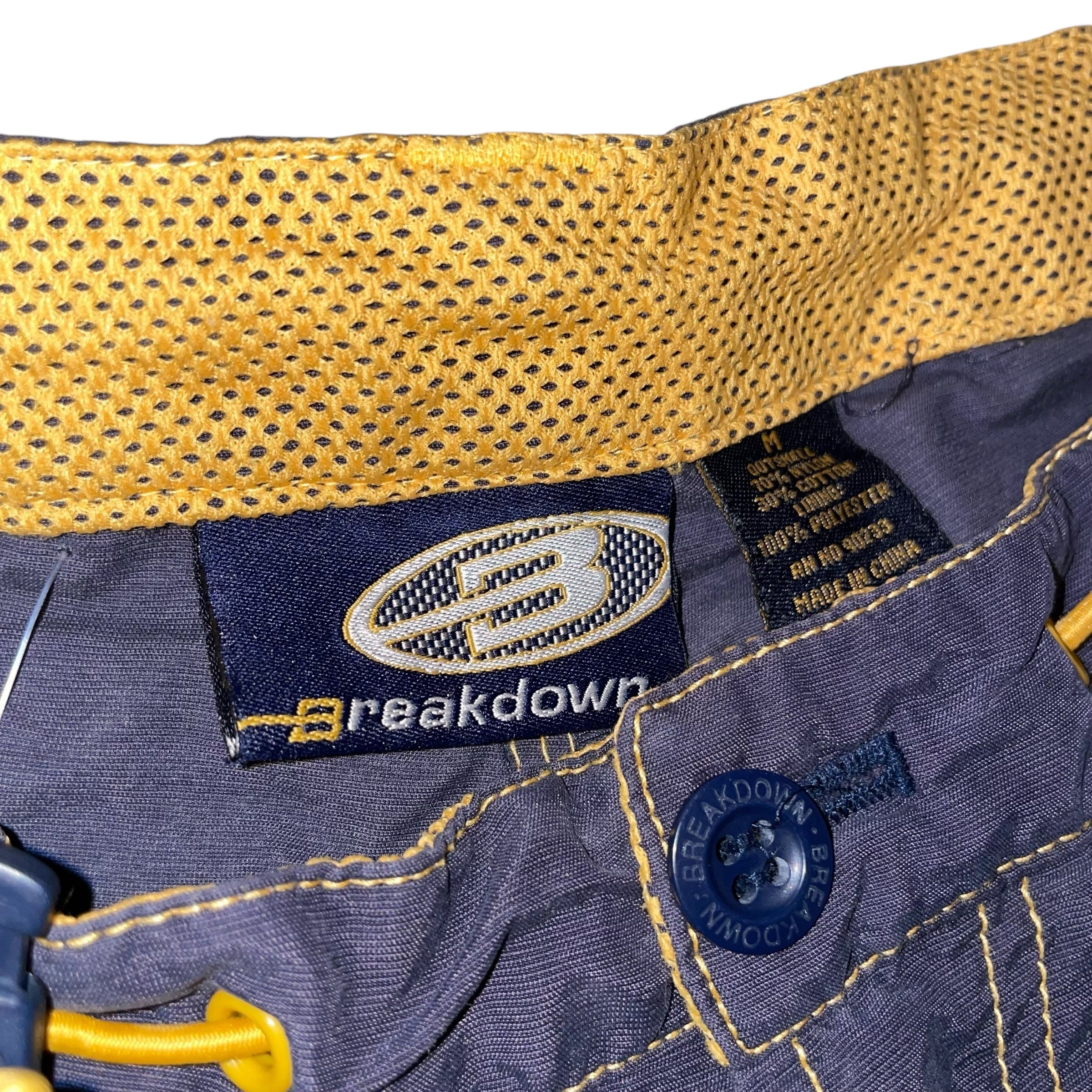 Vintage Y2K Breakdown Navy and Yellow Nylon Cargo Pants