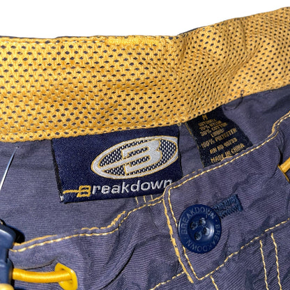 Vintage Y2K Breakdown Navy and Yellow Nylon Cargo Pants