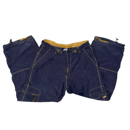 Vintage Y2K Breakdown Navy and Yellow Nylon Cargo Pants