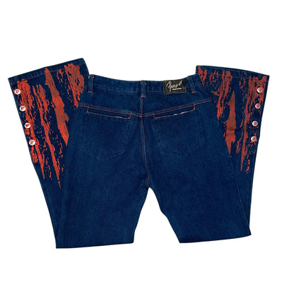 Vintage Y2K Femme Johnny Blaze Flame Denim Jeans