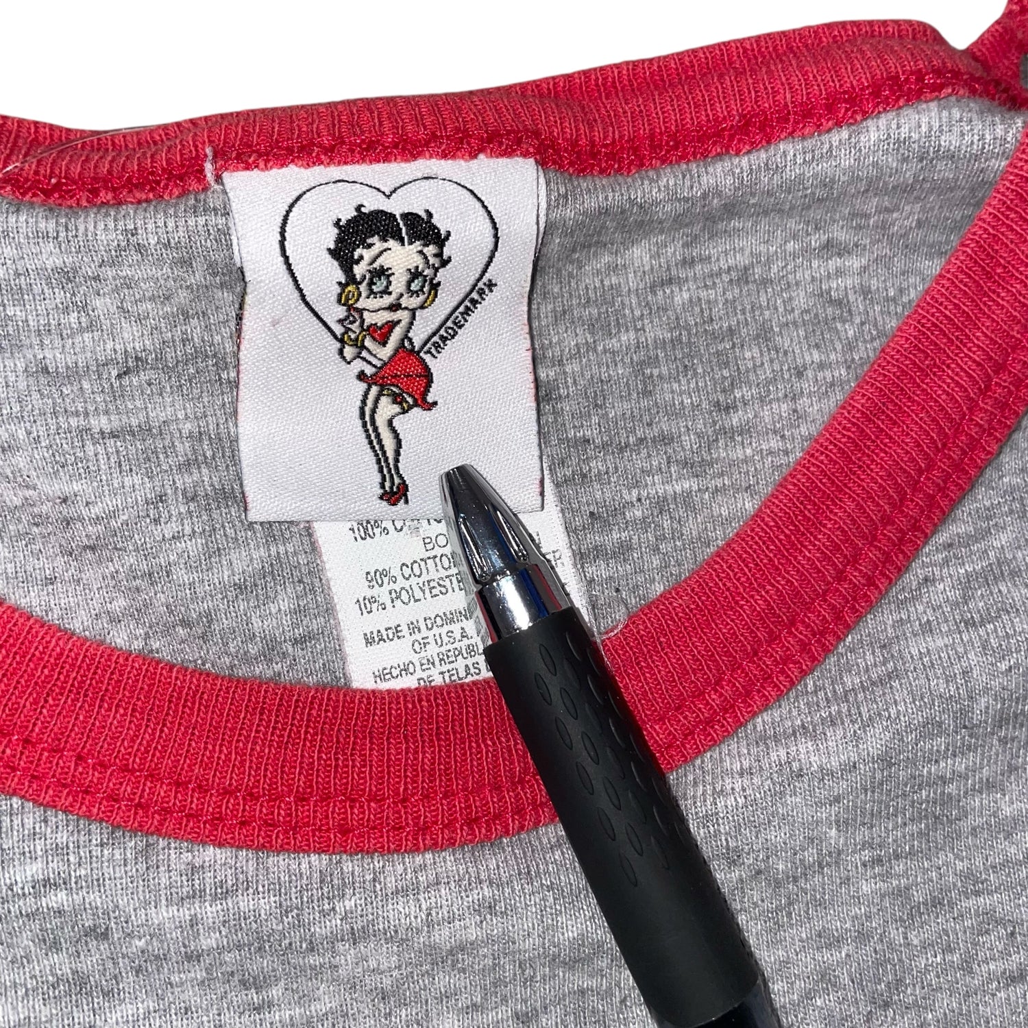 Vintage Y2K Femme Betty Boop Motorcycle Ringer Tee