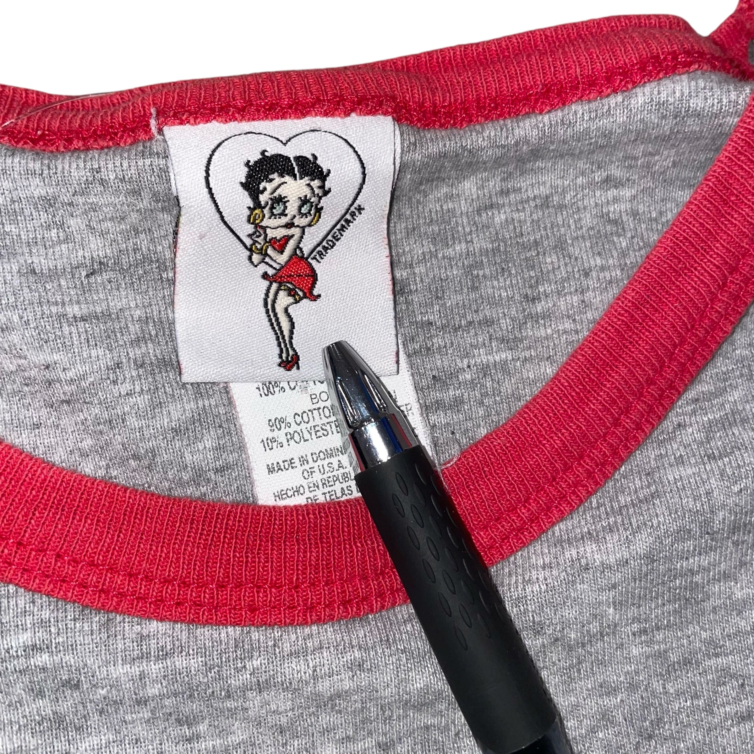 Vintage Y2K Femme Betty Boop Motorcycle Ringer Tee