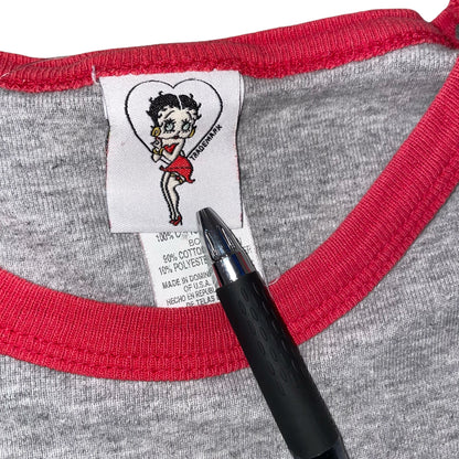 Vintage Y2K Femme Betty Boop Motorcycle Ringer Tee