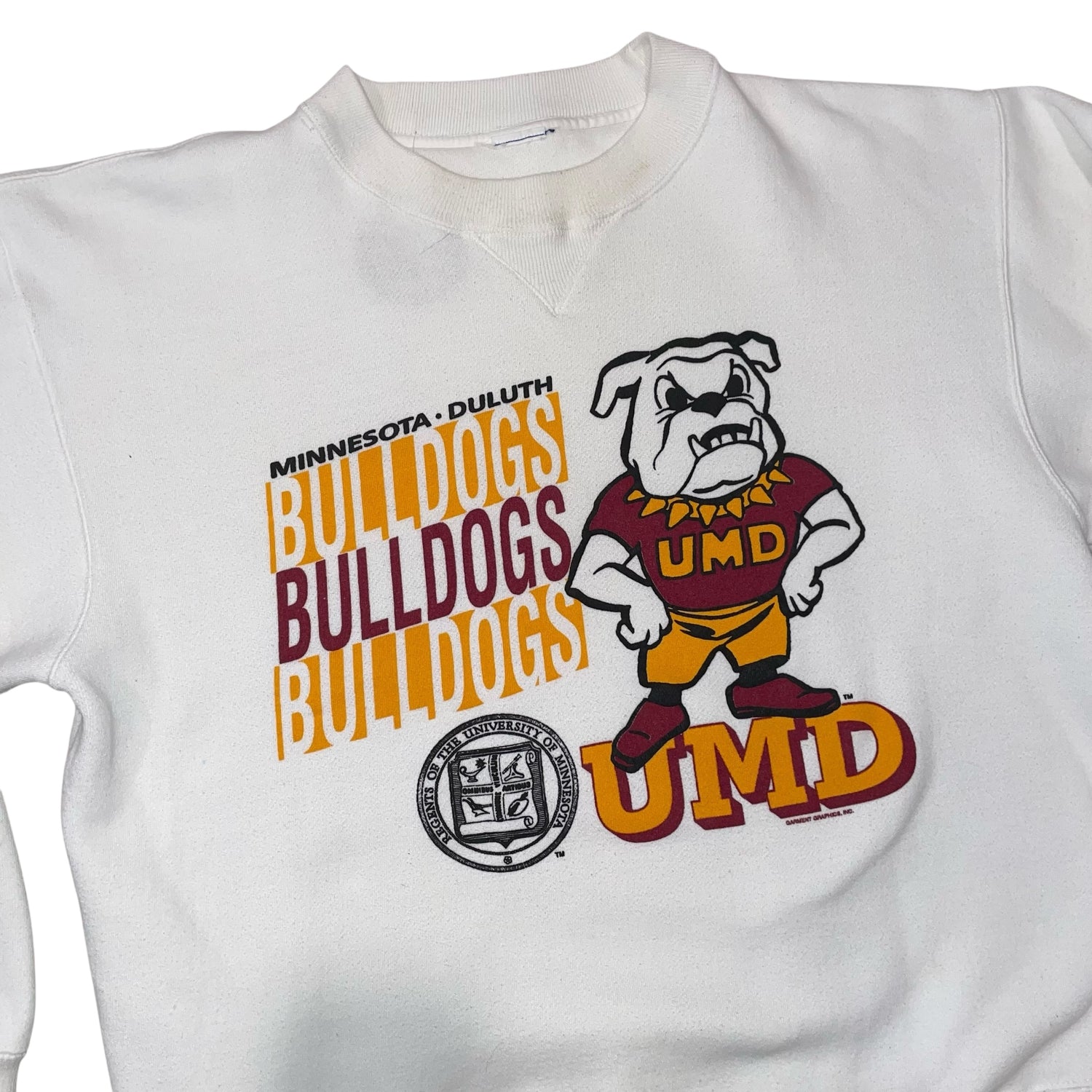Vintage University of Minnesota Duluth Bulldogs White Crewneck