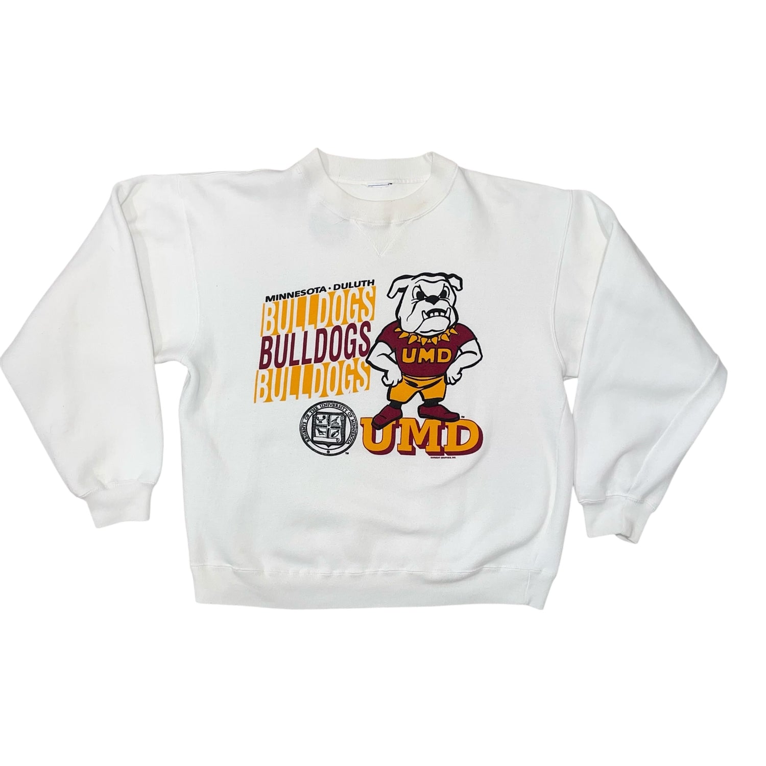 Vintage University of Minnesota Duluth Bulldogs White Crewneck