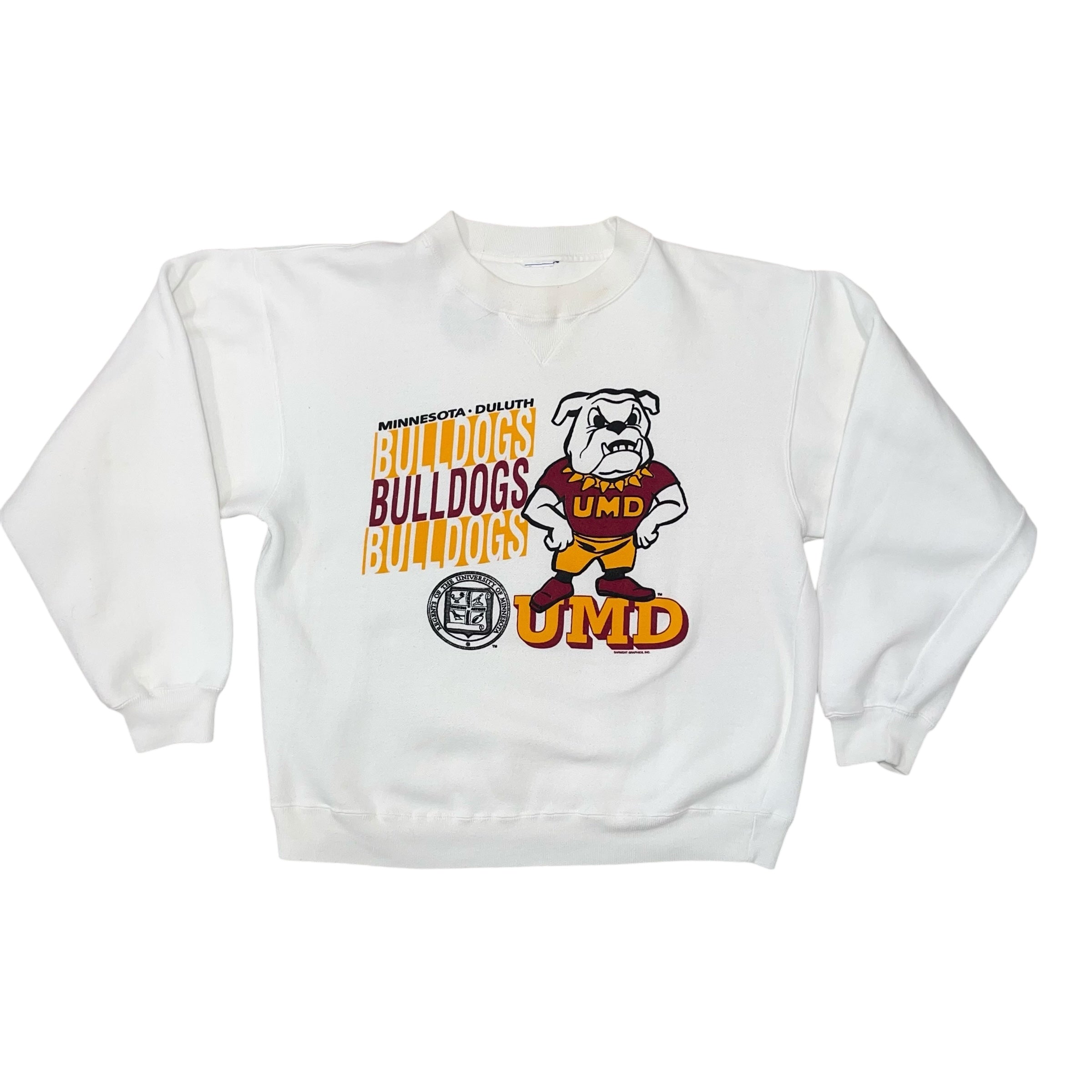 Vintage University of Minnesota Duluth Bulldogs White Crewneck