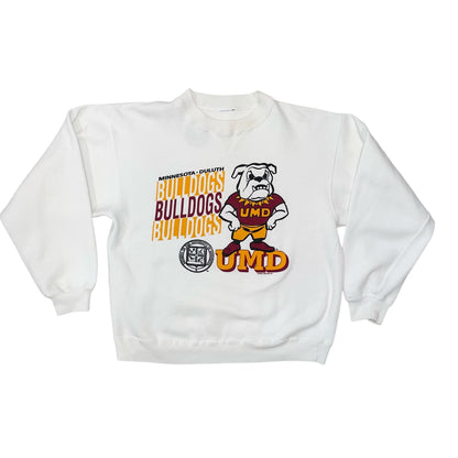 Vintage University of Minnesota Duluth Bulldogs White Crewneck