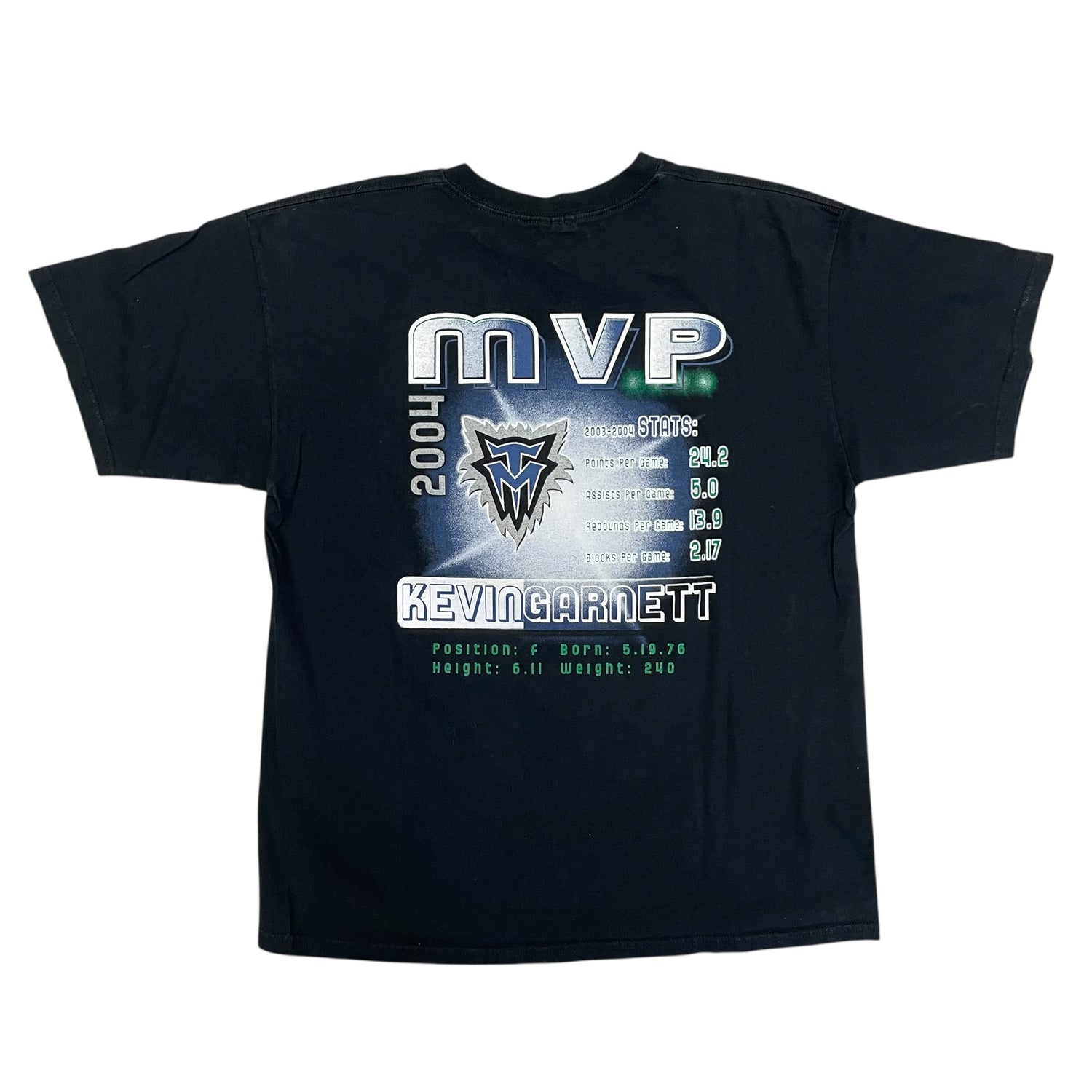 Vintage Minnesota Timberwolves Kevin Garnett MVP T-Shirt