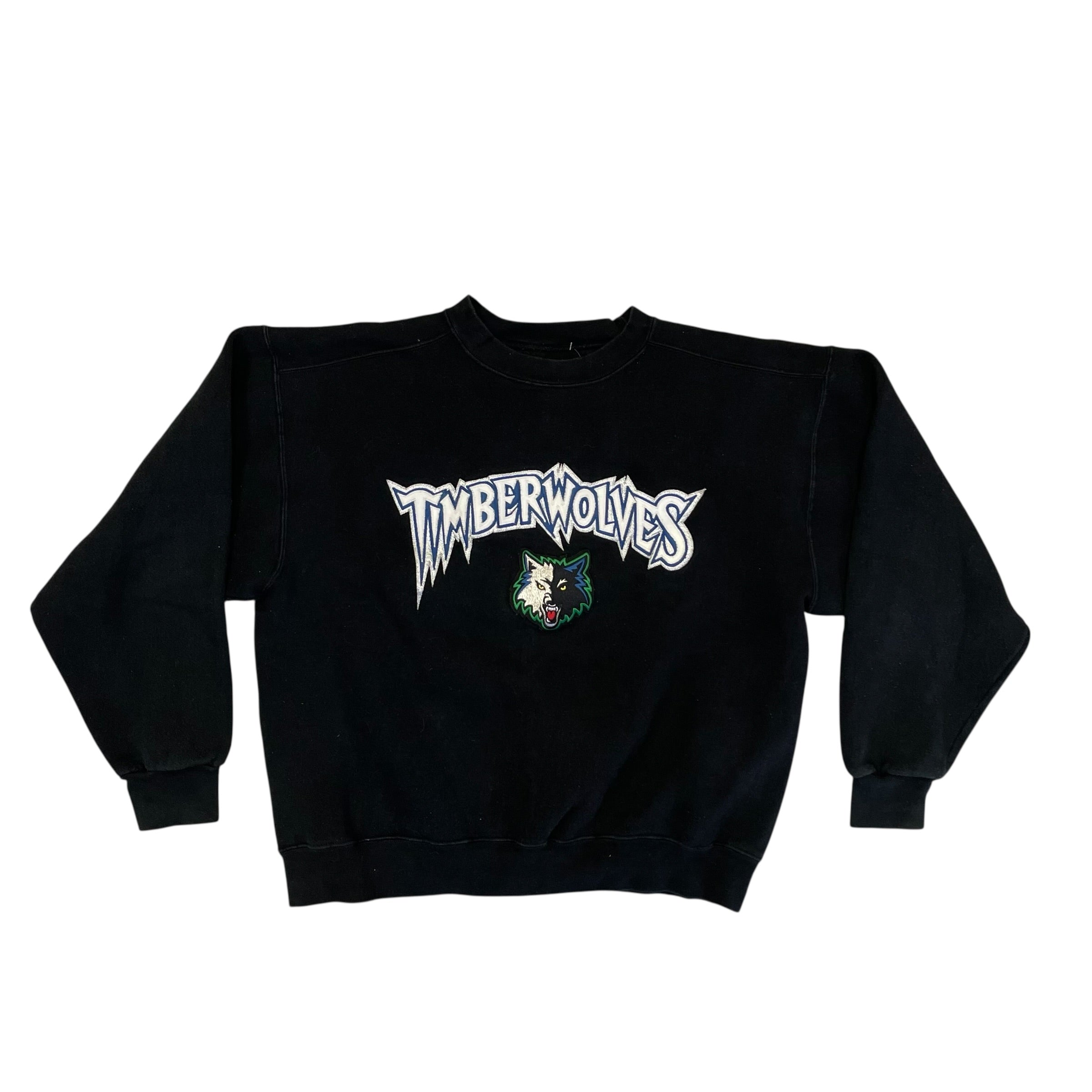 Vintage Minnesota Timberwolves Black Embroidered Sweatshirt