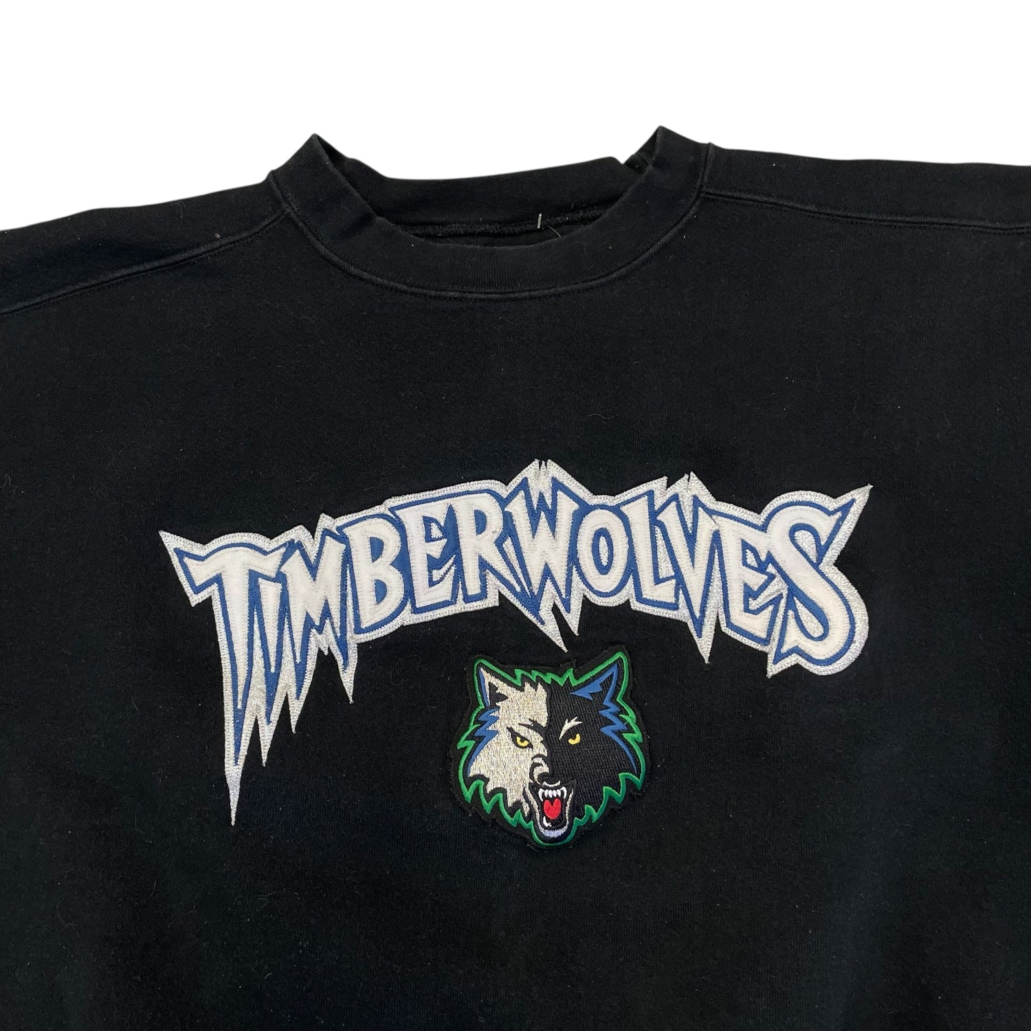 Vintage Minnesota Timberwolves Black Embroidered Sweatshirt