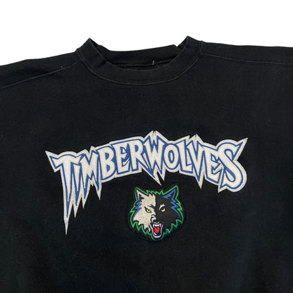 Vintage Minnesota Timberwolves Black Embroidered Sweatshirt