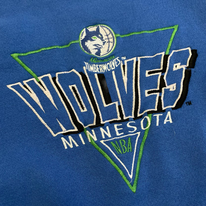 Vintage 90s Minnesota Timberwolves Logo7 Embroidered Sweatshirt