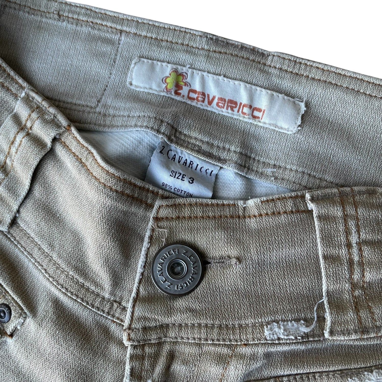 Vintage Y2K Z. Cavaricci Tan Low Rise Flare Pants