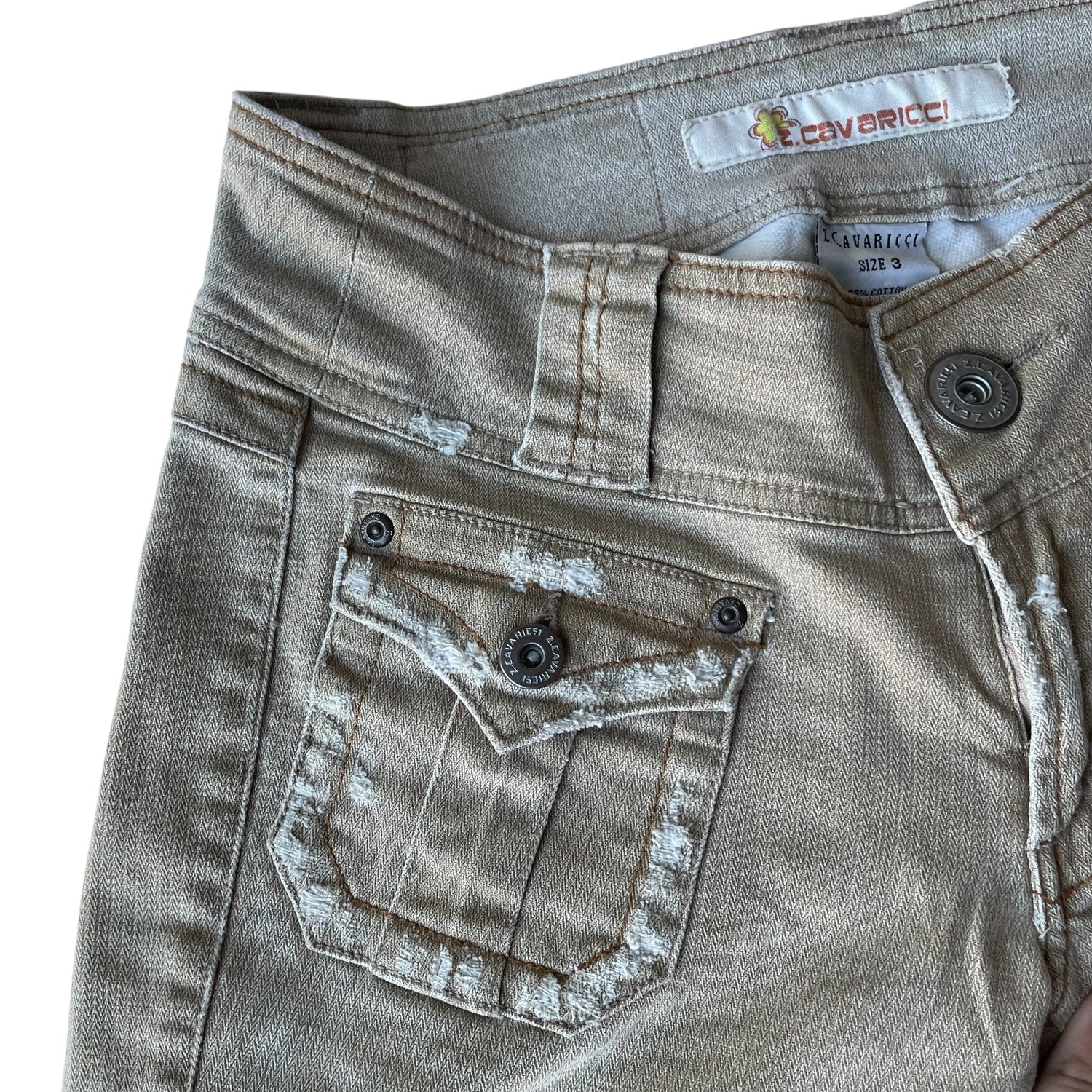 Vintage Y2K Z. Cavaricci Tan Low Rise Flare Pants