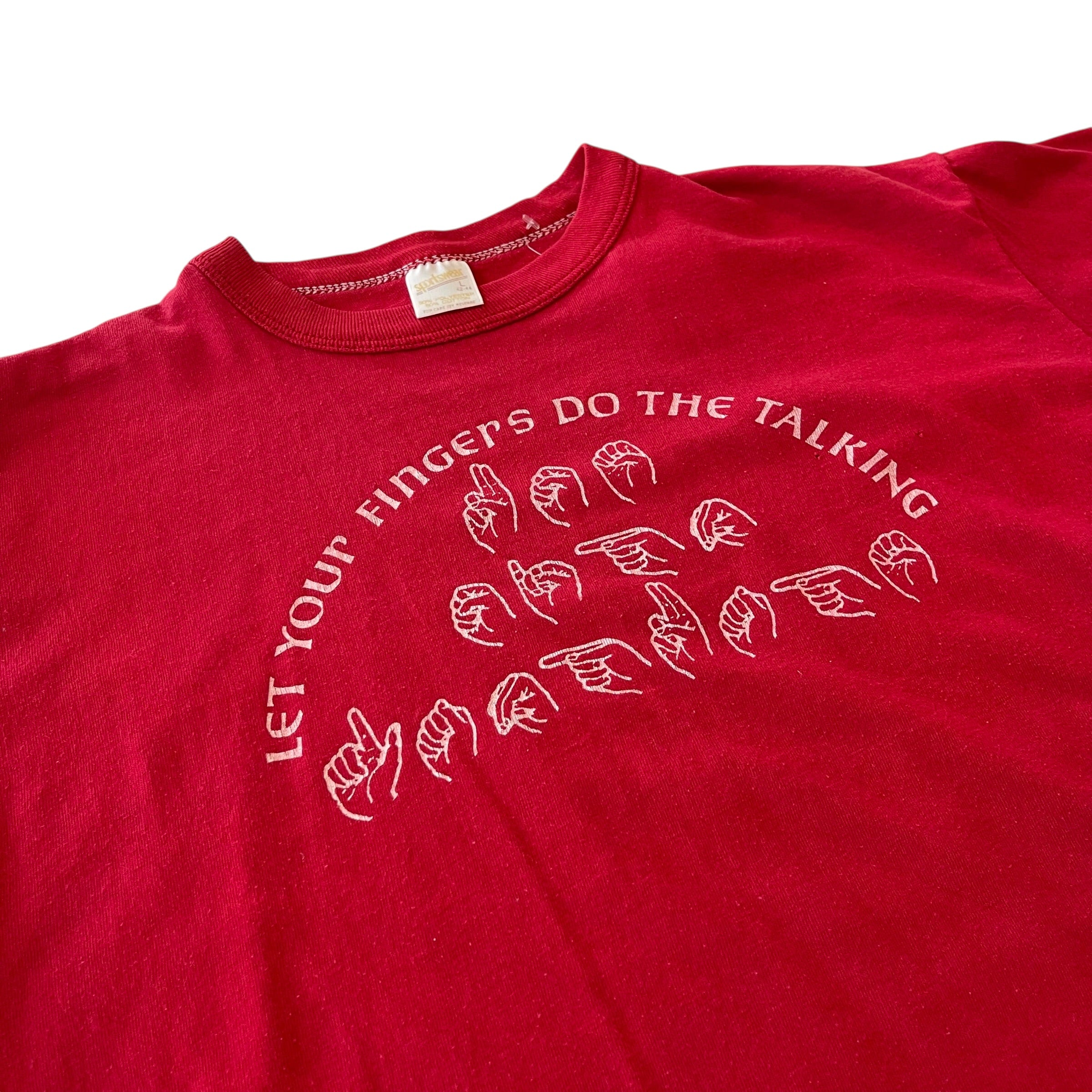Vintage "Let Your Fingers Do the Talking" ASL Graphic T-Shirt