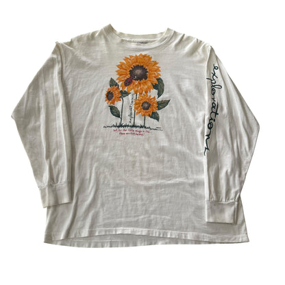 Vintage Exploration Sunflower Long SLeeve Graphic T-Shirt