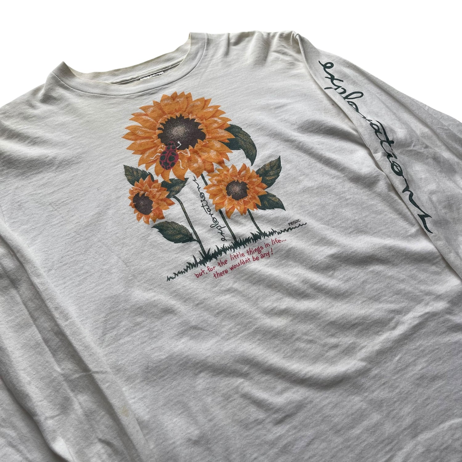 Vintage Exploration Sunflower Long SLeeve Graphic T-Shirt