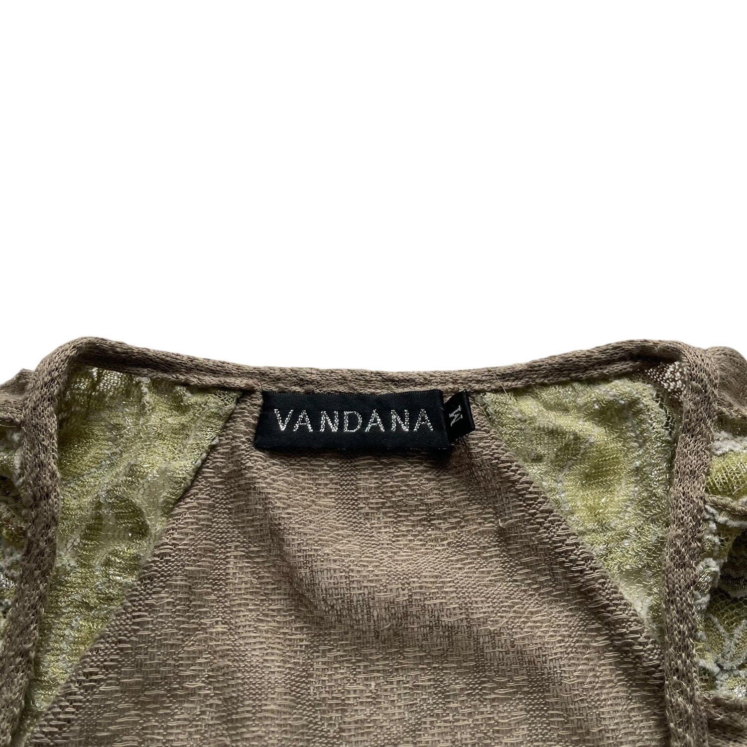 Vintage Y2K Vandana Green Flared Lace Blouse