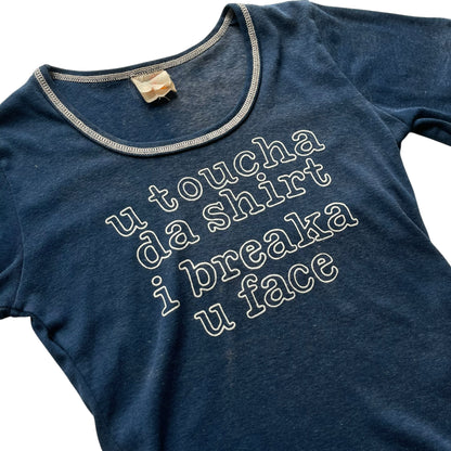 Vintage 80s Navy Ringer Graphic T-Shirt