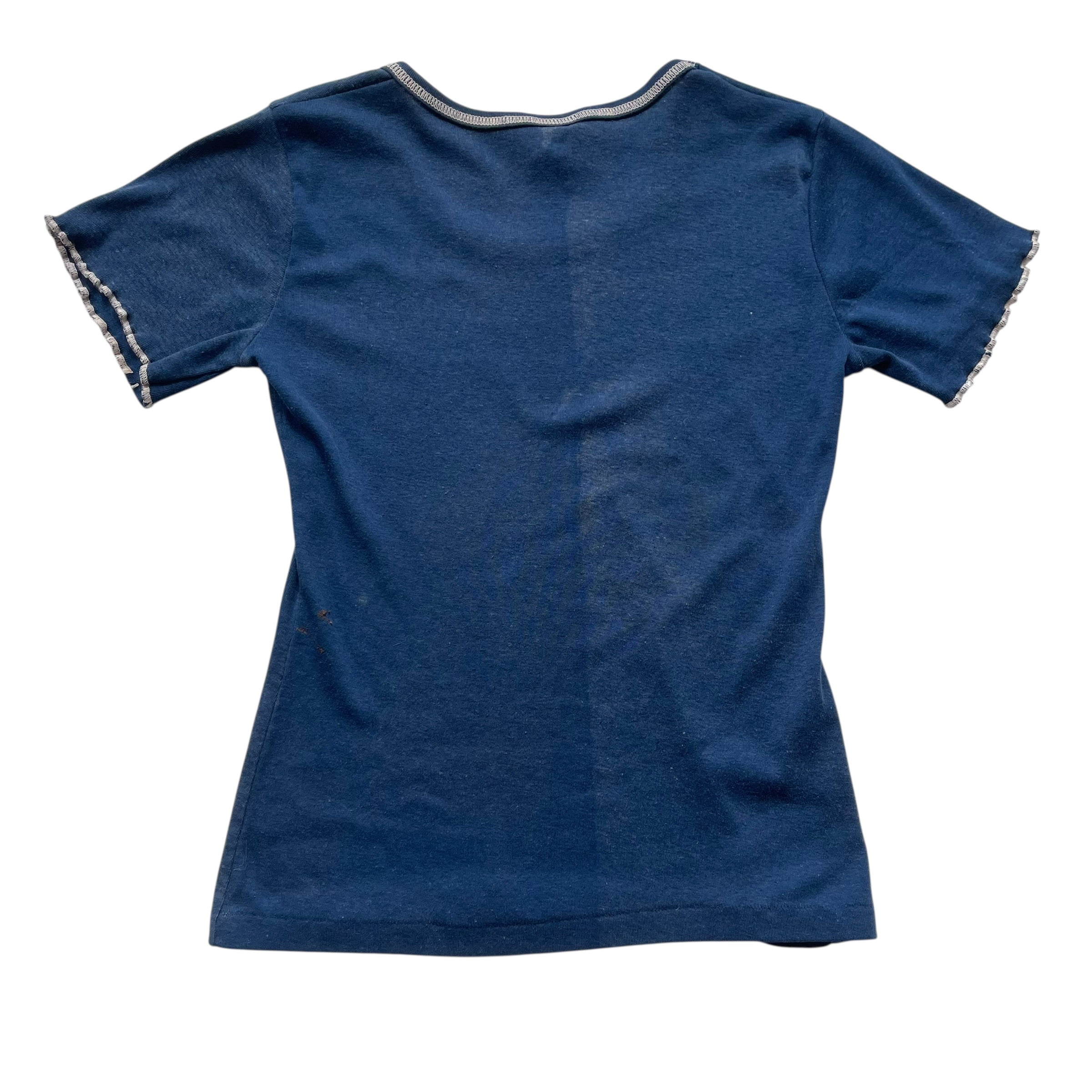 Vintage 80s Navy Ringer Graphic T-Shirt