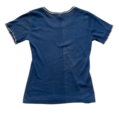 Vintage 80s Navy Ringer Graphic T-Shirt