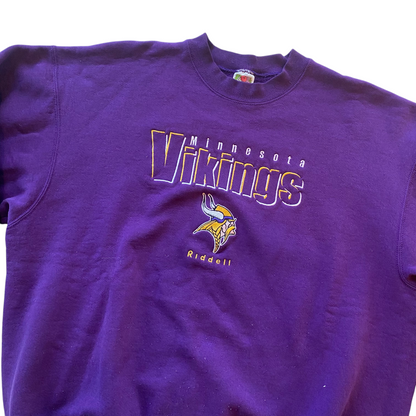 Vintage Minnesota Vikings Embroidered Riddell Crewneck