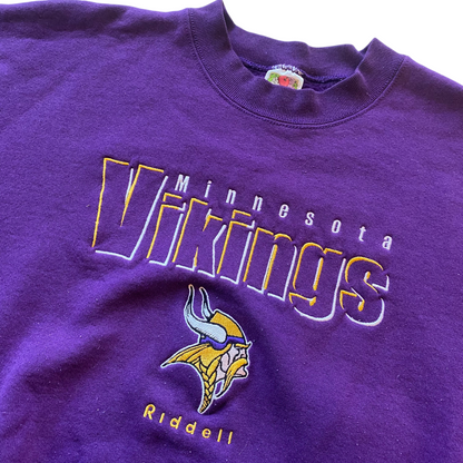 Vintage Minnesota Vikings Embroidered Riddell Crewneck