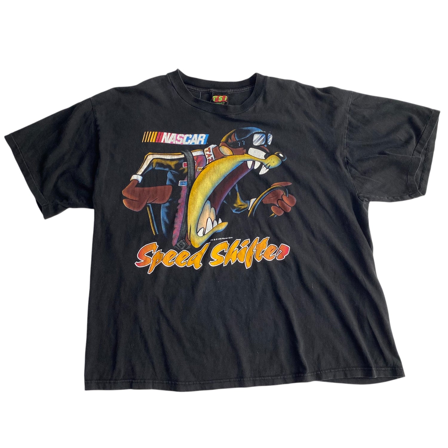 1996 Warner Bros Taz Nascar T-Shirt (Black)