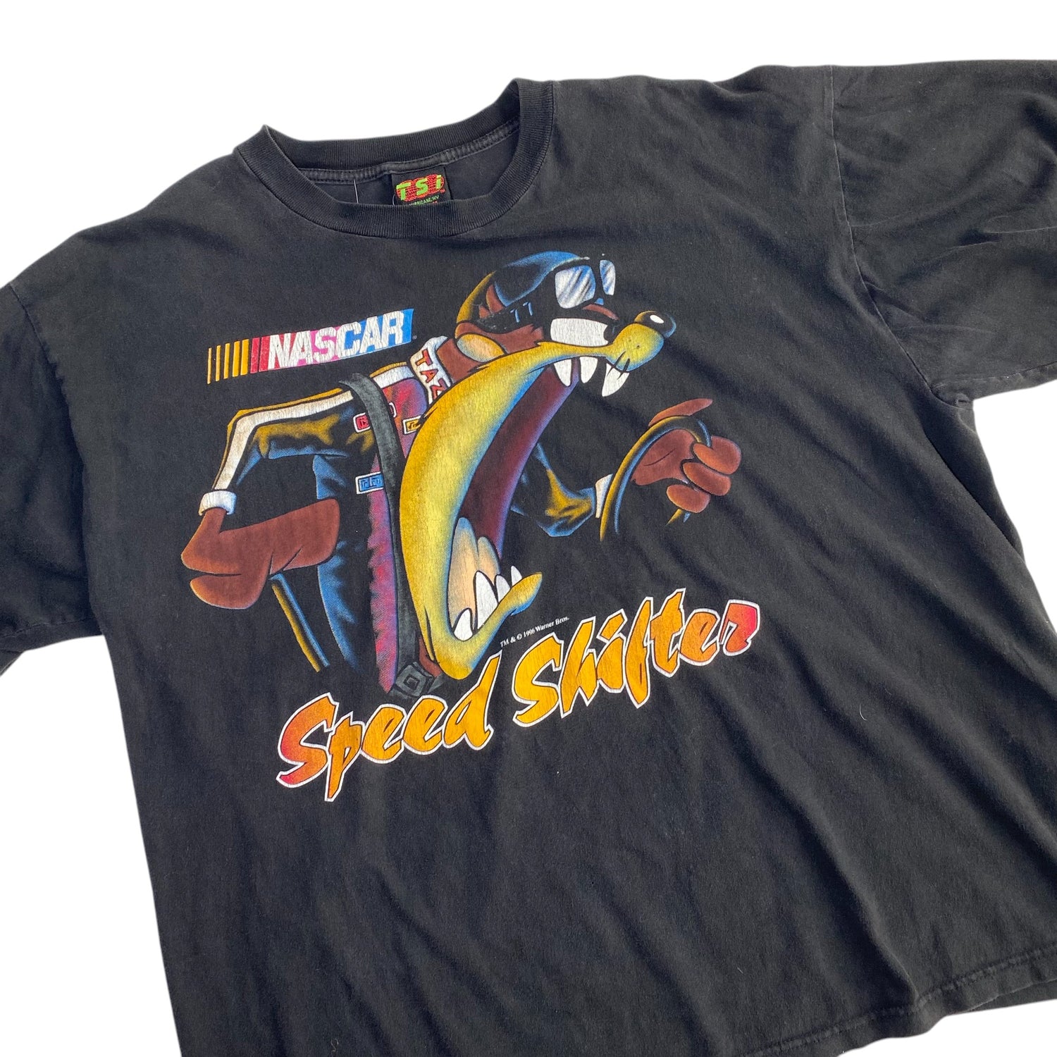 1996 Warner Bros Taz Nascar T-Shirt (Black)