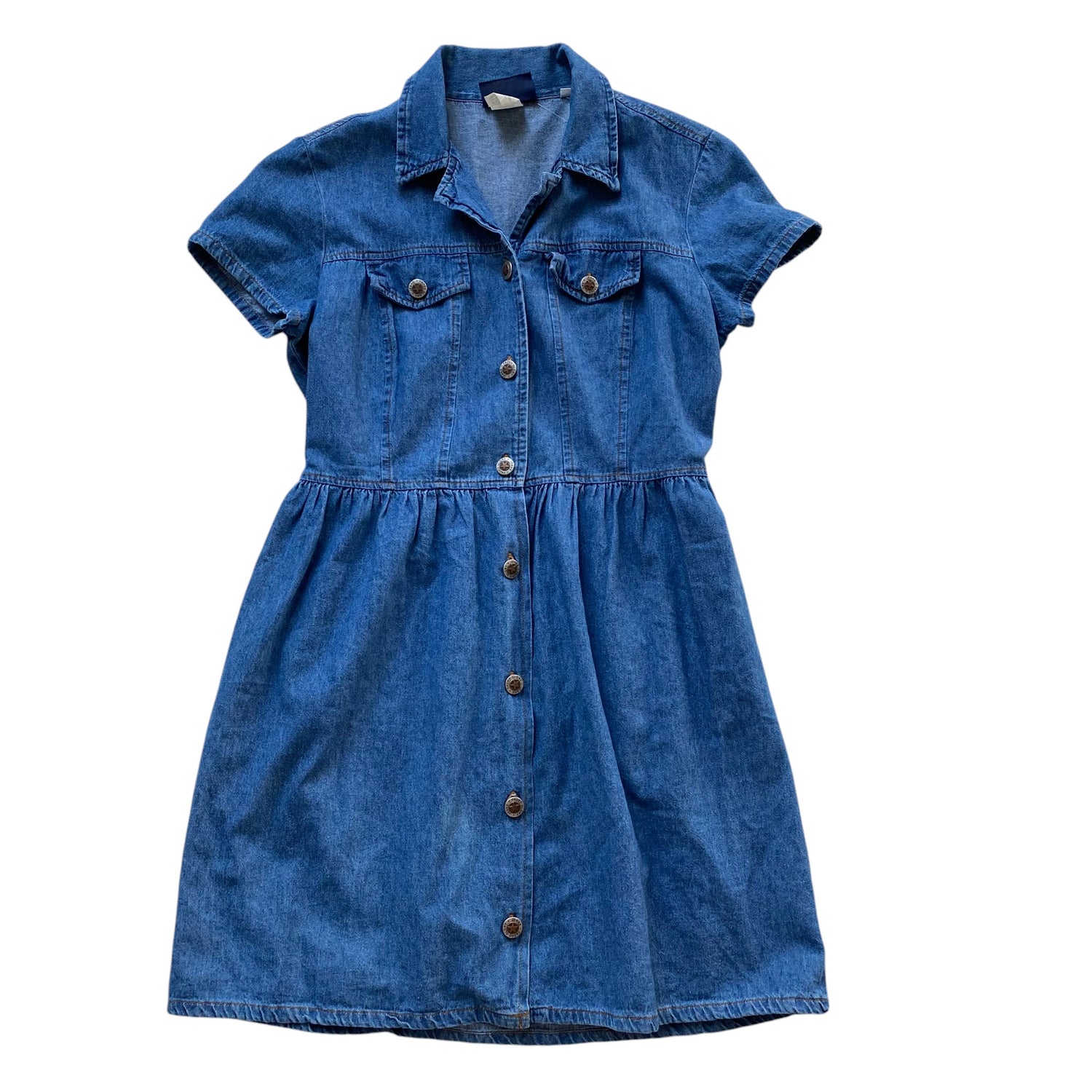 Vintage Faded Glory Denim Button Up Dress